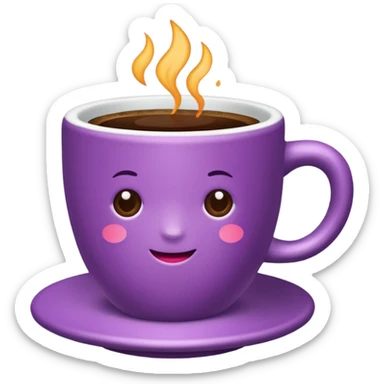 Create minimalist emoji in the style of Coffee Lover — a coffee shop and roastery brand.
Style: cozy, warm.
Colors — purple-pink range.
☕️ cup of coffee sticker