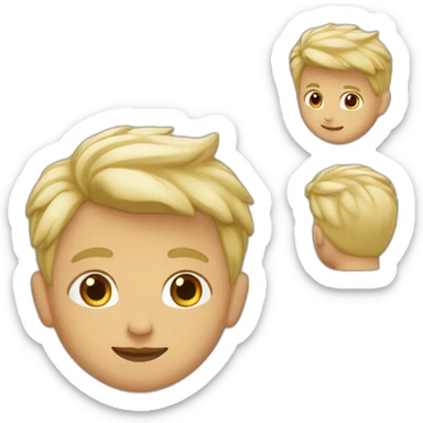 Garcon au cheveux boucles aux couleurs mi blonds mi marron sticker