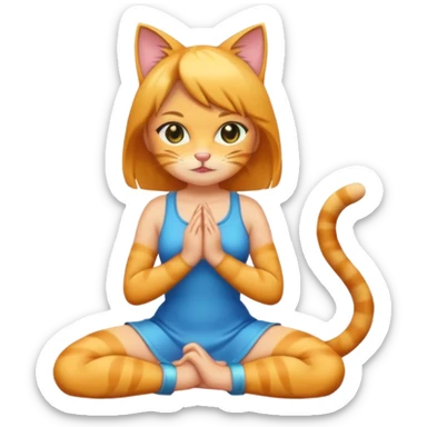 Cat girl on her knees sticker