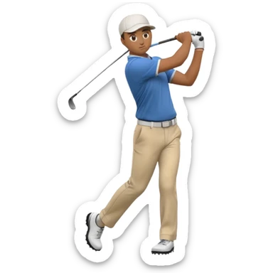 Animation of a golfer hitting a ball sticker