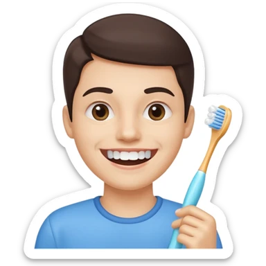 toothbrush next to a bright smile sticker