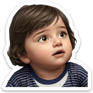 portrait of a girl with stripes sticker