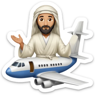 Osama bin Ladin standing on top of a plane sticker