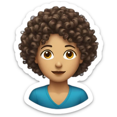 triangular arrangement of curly hair sticker