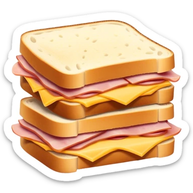 Sliced grilled sandwich, ham cheese sticker