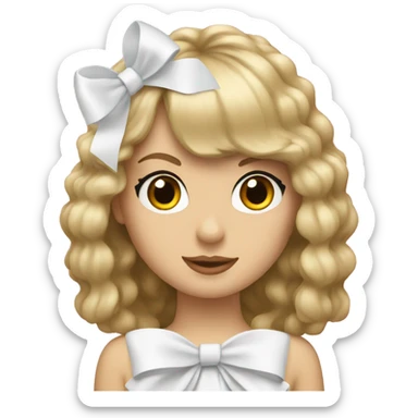 Taylor swift with a white bow sticker