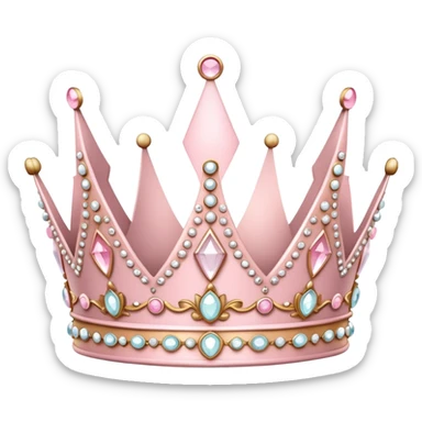 White and pastel pink crown sticker