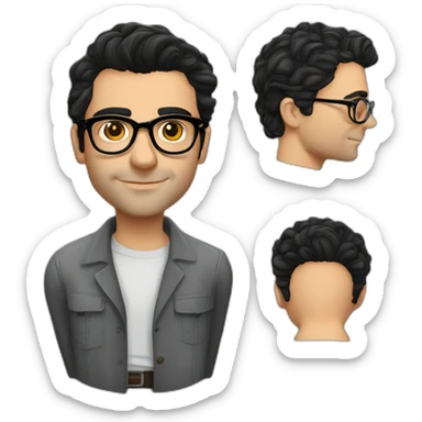 young oscar isaac with glasses, clean shaven sticker
