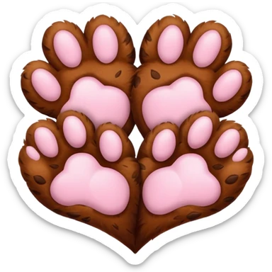 two big puppy paw prints forming a heart shape in the center sticker