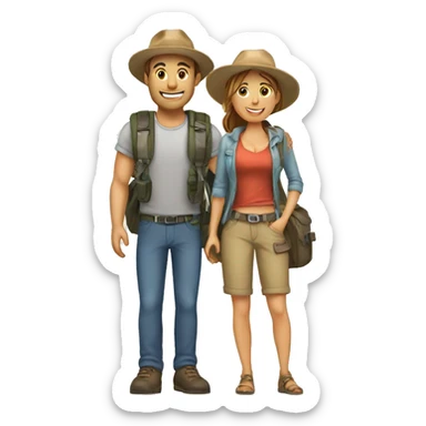 Create an emoji of couple travellers  sticker