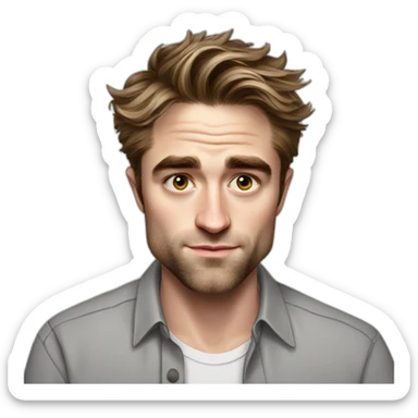 robert-pattinson cartoon wearing shirt sticker