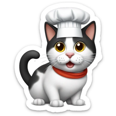 Cat with chef hat sticker