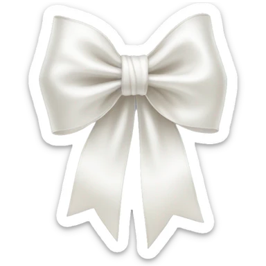 white silk bow sticker