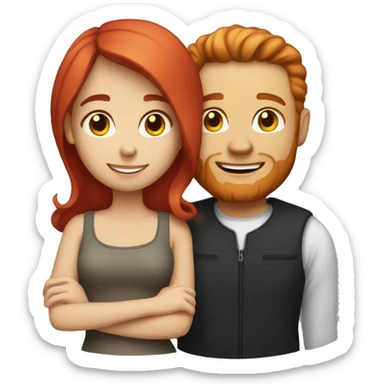 Red haired couple sticker