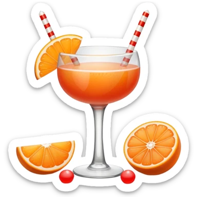 An orange grapefruit, with a horizontal red stripe around the middle. 4 vertical cocktail sticks in the orange with small pieces of candy on the sticks. On top of the orange a small white lit candle. sticker
