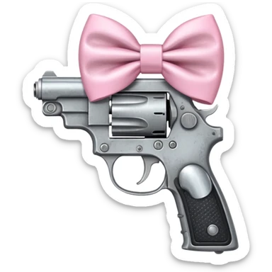 Gun with a light pink bow sticker