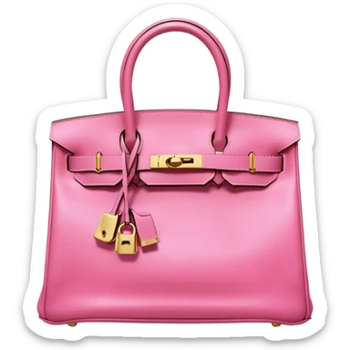 hermes birkin bubblegum pink bag gold hardware sticker