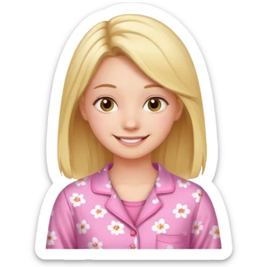 Girl 18 year in pink Pajamas  sticker