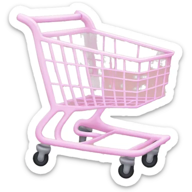 Pale pink shopping cart  sticker