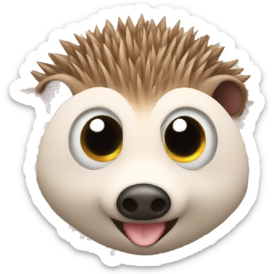 A cute one eyed hedgehog  sticker