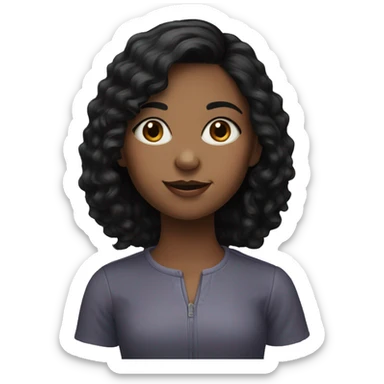 realistic portrait of black-haired girl sticker