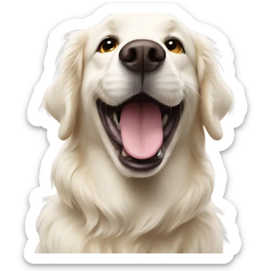 White golden retriever smiling sticker