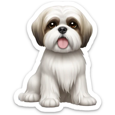 Dog Shih tzu white  sticker