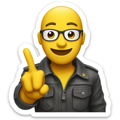 Yellow emoji doing victory sign sticker