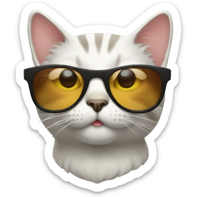 Cat with sunglasses sticker