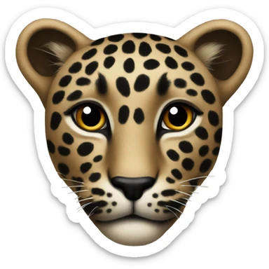 dark leopard print heard sticker