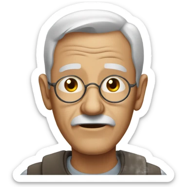 Old man with saggy face sticker