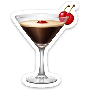  espresso martini with on red cherry on glass sticker