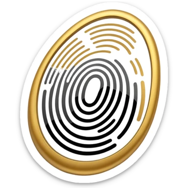 I want a logo that shows that you can create your own digital fingerprint, so that the logo is a fingerprint, but in a futuristic and professional way, and it looks very elegant, using colors that make it look like it belongs to the wealthy. sticker