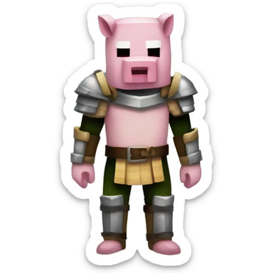 Mincraft piglin with armor sticker