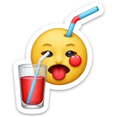 Emoji qui snif de la drogue avec une paille sticker