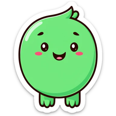 cute number 4 character winking sticker
