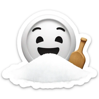 A happy face with a pile of salt  sticker