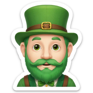 funny leprechaun green beard sticker