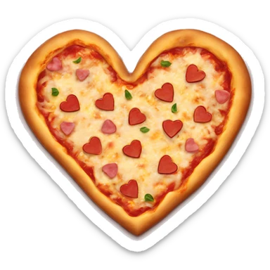 heart shaped pizza sticker