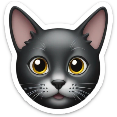 Black cat with white spot sticker
