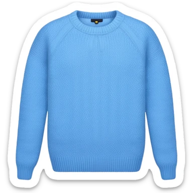 sky-blue knitted wool sweater, round neck. sticker