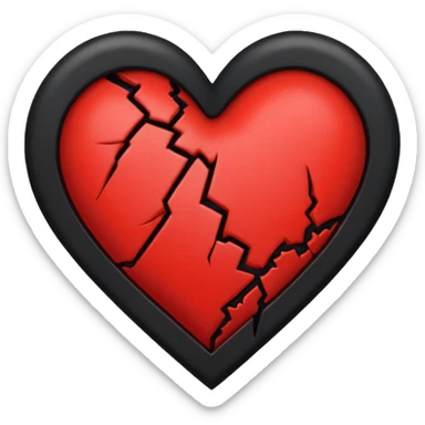 emo heart with broken effect and stitches sticker