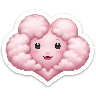 pink heart cloud sticker