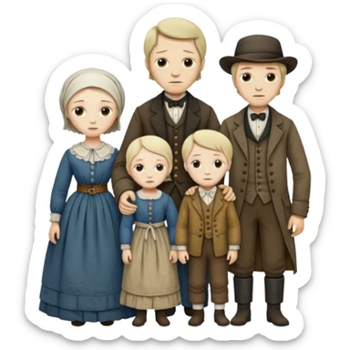 сгенерируй фото бедных семей 1850 года sticker