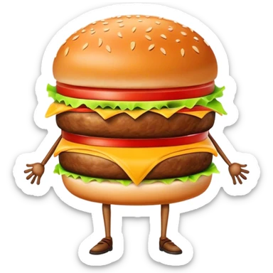 Burger with legs sticker