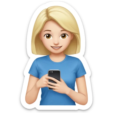 girl holding a phone posing bent over  sticker