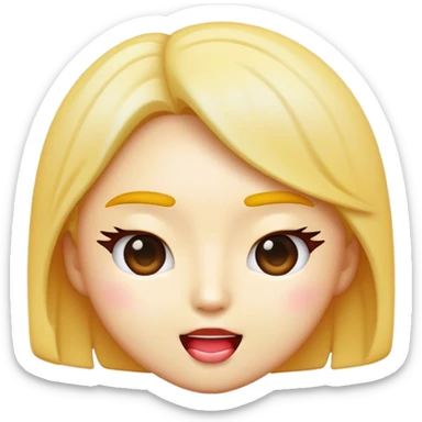 Cinematic Realistic K-pop Pop Culture Emoji, depicted with a modern, stylish portrayal capturing the essence of the K-pop phenomenon rendered with sleek textures and dynamic, vivid lighting. sticker