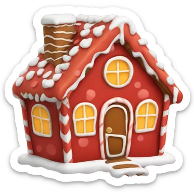 cute red gingerbread house sticker