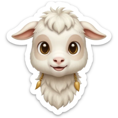 white baby goat haft body sticker
