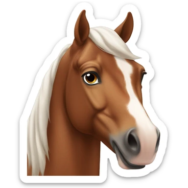 Chestnut horse with white blaze going down face sticker